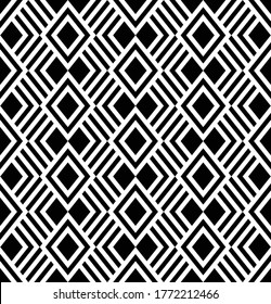 Geometrischer schwarz-weißer Hintergrund. Nahtloses Muster, Vektorgrafik
