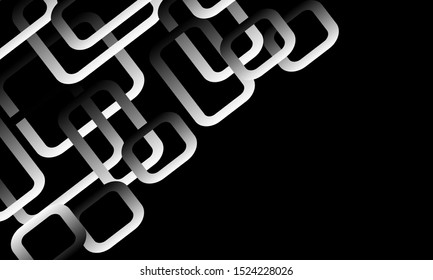Geometric black and white background, techno style, space for text, technology concept.