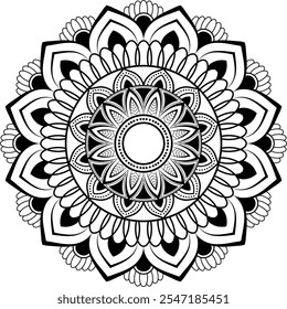 Geometric black and white beautiful mandala background design