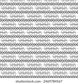 Geometric black and white circle and line pattern design.