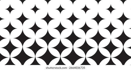 Geometric Black and White Circle Pattern Background