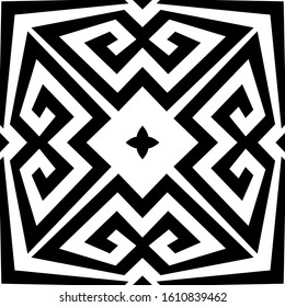 Geometric black and white elegant greek style vector seamless pattern. Ornamental geometric ethnic background. Abstract trendy patterned backdrop. Tribal modern ornate greek key meanders ornaments.