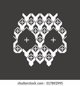 Geometric Black and White Head