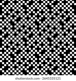 Patrón geométrico sin costuras irregular a cuadros en blanco y negro. Ilustración vectorial.