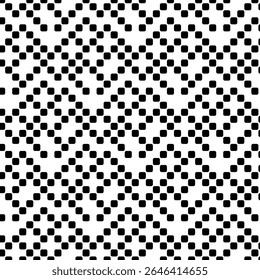 Patrón geométrico sin costuras irregular a cuadros en blanco y negro. Ilustración vectorial.	