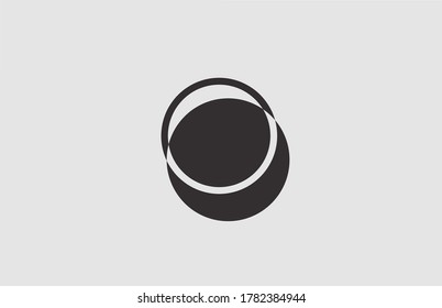 geometric black white O alphabet letter logo icon for business. Simple line design for company