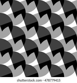 Geometric black and white pattern / background. Seamlessly repeatable.