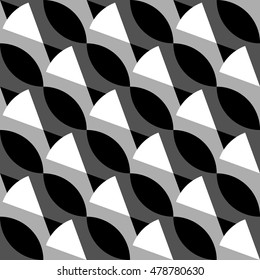 Geometric black and white pattern / background. Seamlessly repeatable.