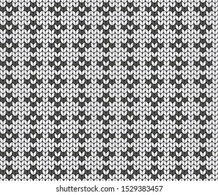 Geometric black and white pattern. Imitation knitting or embroidery. Seamless background. Jacquard.