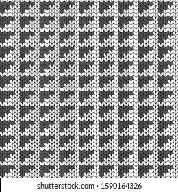 Geometric black and white pattern. Imitation knitting, embroidery. Seamless background. Jacquard.