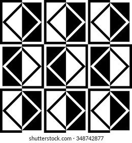 Geometric black and white pattern of rhombs