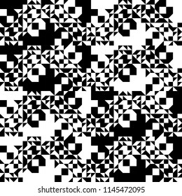 Geometric black and white ripple. Black geometric pattern. Abstract geometric ornament