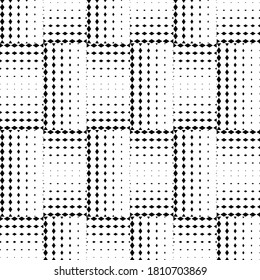 Fondo geométrico de patrón cuadrado redondeado en blanco y negro 