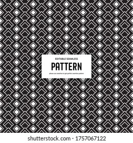 Geometric black and white seamless editable pattern background