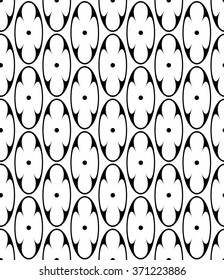 geometric black and white seamless floral pattern