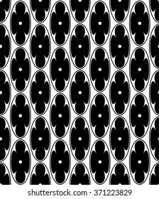 geometric black and white seamless flower pattern
