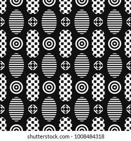 geometric black and white seamless pattern