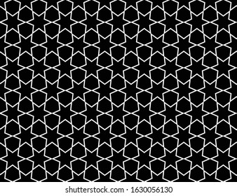 geometric black and white seamless pattern