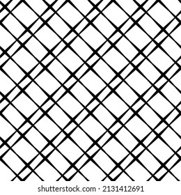 Patrón geométrico sin soldadura en blanco y negro con hombros. Redes de diamantes vectoriales abstractas. Ilustración artística monocromática para el diseño de tejidos, papel tapiz, papel decorativo, diseño web, plantillas, collages