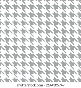 Geometric black and white seamless pattern with pied-de-poule ornament. Monochrome graphic repeating design. Modern minimalist stylish squared background. Vector chequered motif for fabric, textile.