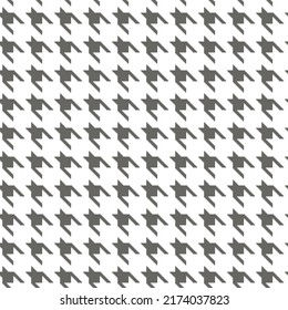 Geometric black and white seamless pattern with pied-de-poule ornament. Monochrome graphic repeating design. Modern minimalist stylish squared background. Vector chequered motif for fabric, textile.