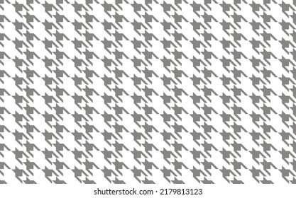 Geometric black and white seamless pattern with pied-de-poule ornament. Monochrome graphic repeating design. Modern minimalist stylish squared background. Vector chequered motif for fabric, textile.