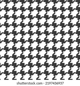 Geometric black and white seamless pattern with pied-de-poule ornament. Monochrome graphic repeating design. Modern minimalist stylish squared background. Vector chequered motif for fabric, textile.