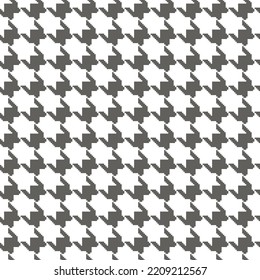 Geometric black and white seamless pattern with pied-de-poule ornament. Monochrome graphic repeating design. Modern minimalist stylish squared background. Vector chequered motif for fabric, textile.