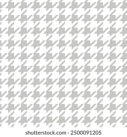 Geometric black and white seamless pattern with pied-de-poule ornament. Monochrome graphic repeating design. Modern minimalist stylish squared background. Vector chequered motif for fabric, textile.