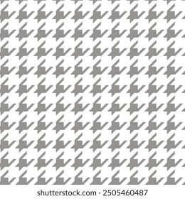 Geometric black and white seamless pattern with pied-de-poule ornament. Monochrome graphic repeating design. Modern minimalist stylish squared background. Vector chequered motif for fabric, textile.