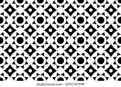 Geometric Black and White Seamless Pattern.
