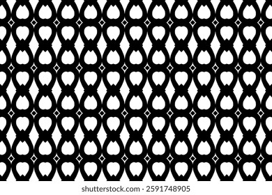 Geometric Black and White Seamless Pattern.