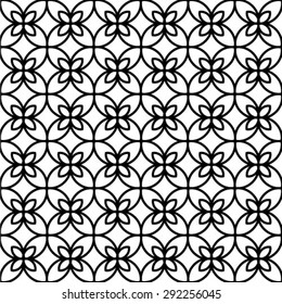 Geometric black and white seamless pattern.