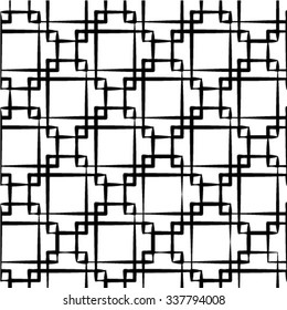 Geometric black and white seamless pattern.