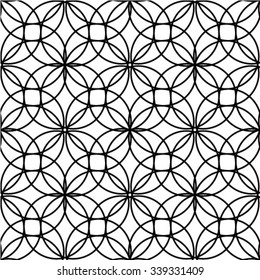 Geometric black and white seamless pattern.