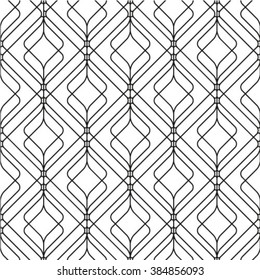 Geometric black and white seamless pattern.