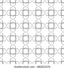 Geometric black and white seamless pattern.