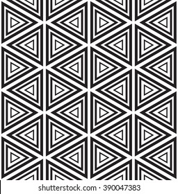 Geometric Black and white seamless triangle pattern 