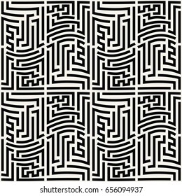 geometric black and white seamless vector pattern