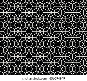 geometric black and white seamless vector pattern