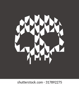 Geometric Black and White Skull