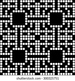 Geometric black and white square seamless pattern, vector illustration for use in your creative projects