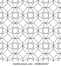 geometric black-and-white ornament seamless pattern