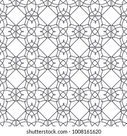 geometric black-and-white ornament seamless pattern