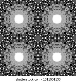 geometric black-and-white ornament seamless pattern

