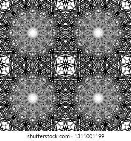 geometric black-and-white ornament seamless pattern
