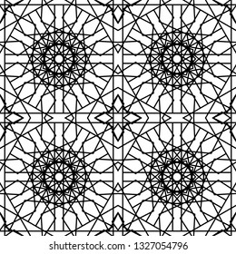 geometric black-and-white ornament seamless pattern