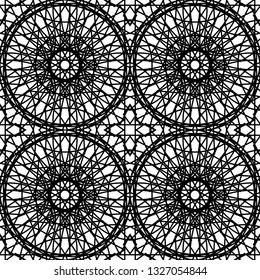 geometric black-and-white ornament seamless pattern