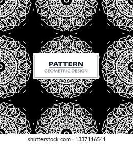 geometric black-and-white ornament seamless pattern

