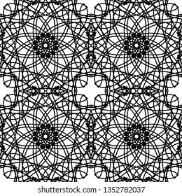 geometric black-and-white ornament seamless pattern